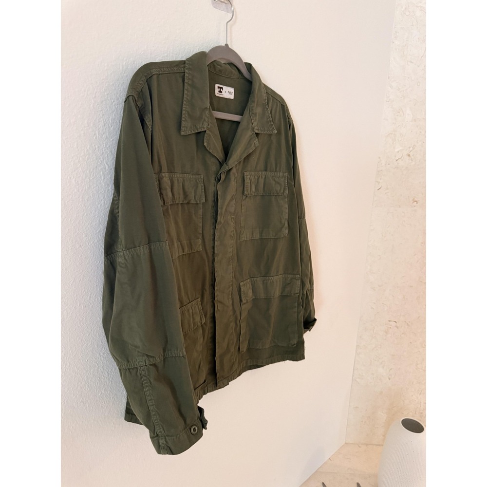 Tellason Jacket Mens Medium Green Cotton Military Field Utility Made In Italy - Picture 4 of 16